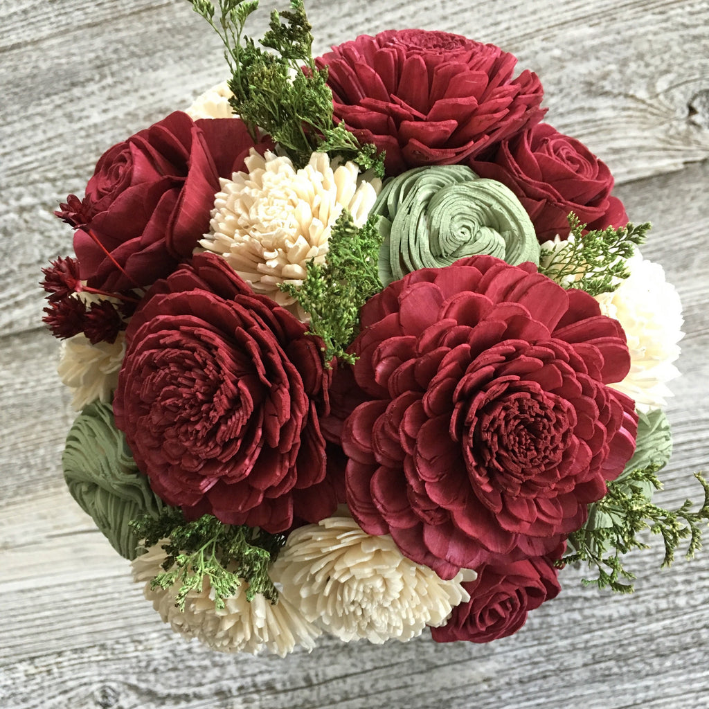 Classic Holiday Holi-Daze Wooden Flower Bouquet - PineandPetalWeddings