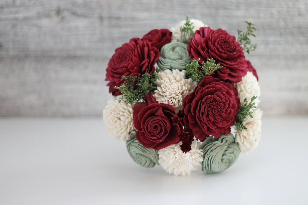 Classic Holiday Holi-Daze Wooden Flower Bouquet - PineandPetalWeddings