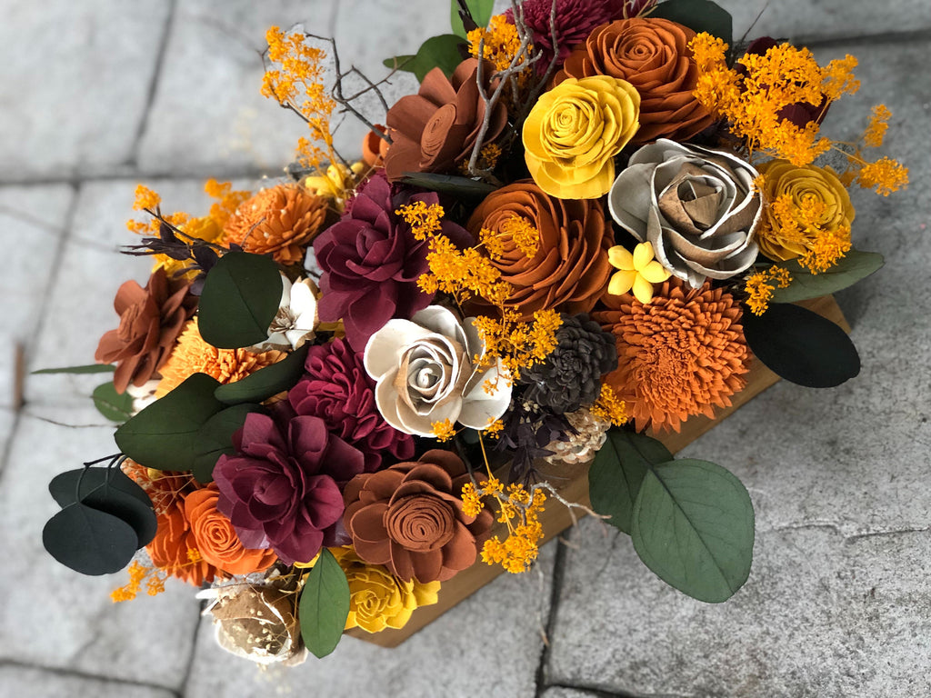 Branches and Blooms Fall Table Arrangement - PineandPetalWeddings