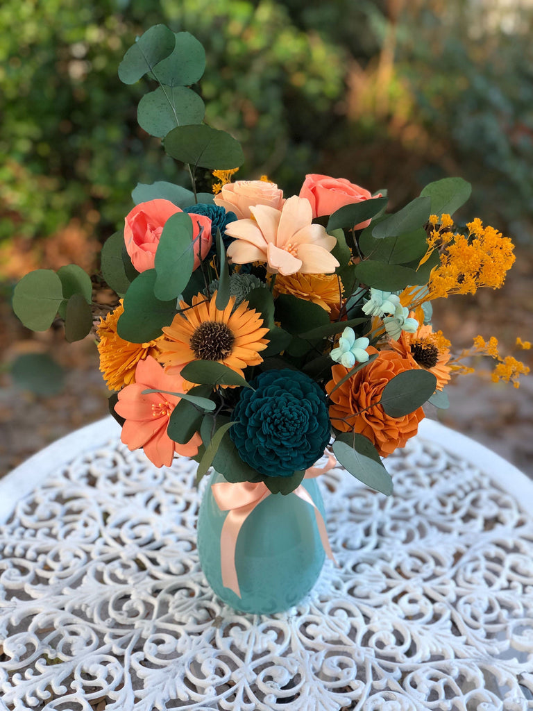 Blooms Gone Wild Sunflower Sola Flower Arrangement - PineandPetalWeddings