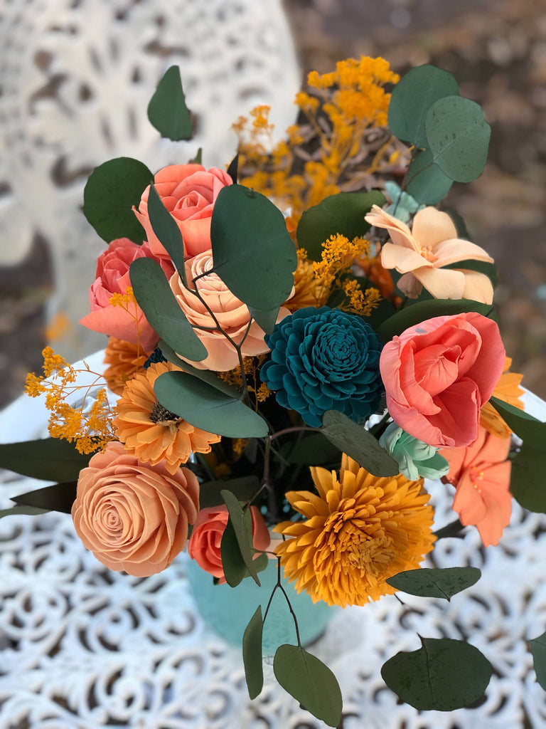 Blooms Gone Wild Sunflower Sola Flower Arrangement - PineandPetalWeddings