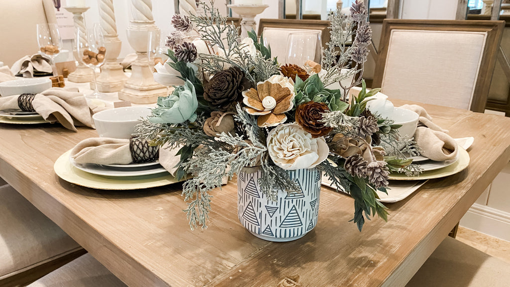 rustic pine christmas tree sola wood flower christmas centerpiece for the modern farmhouse