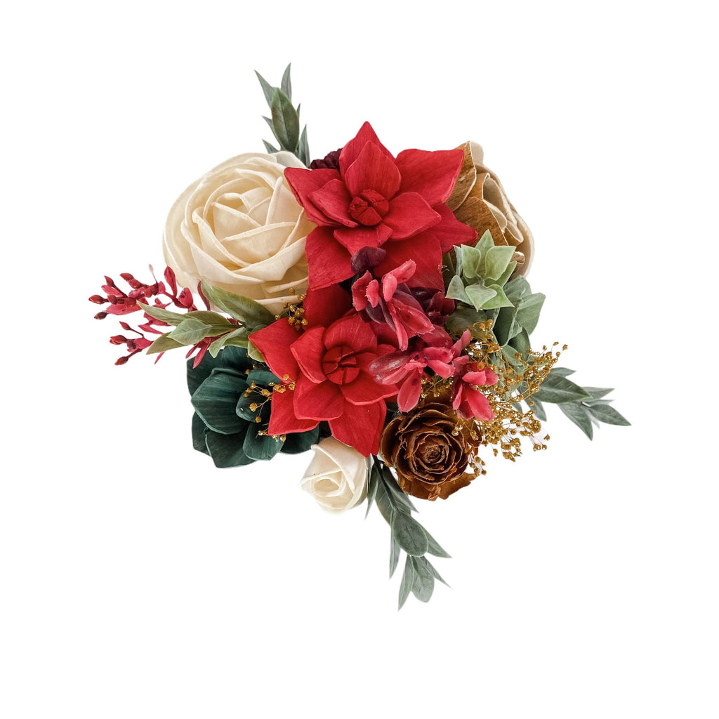 poinsettia mini sola wood flower arrangement gift for friend