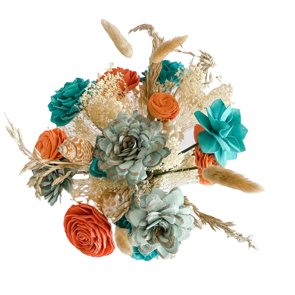 beachy sola wood flower arrangement by pine and petal market