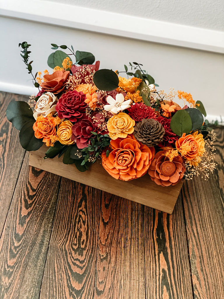 Branches and Blooms Fall Table Arrangement - PineandPetalWeddings